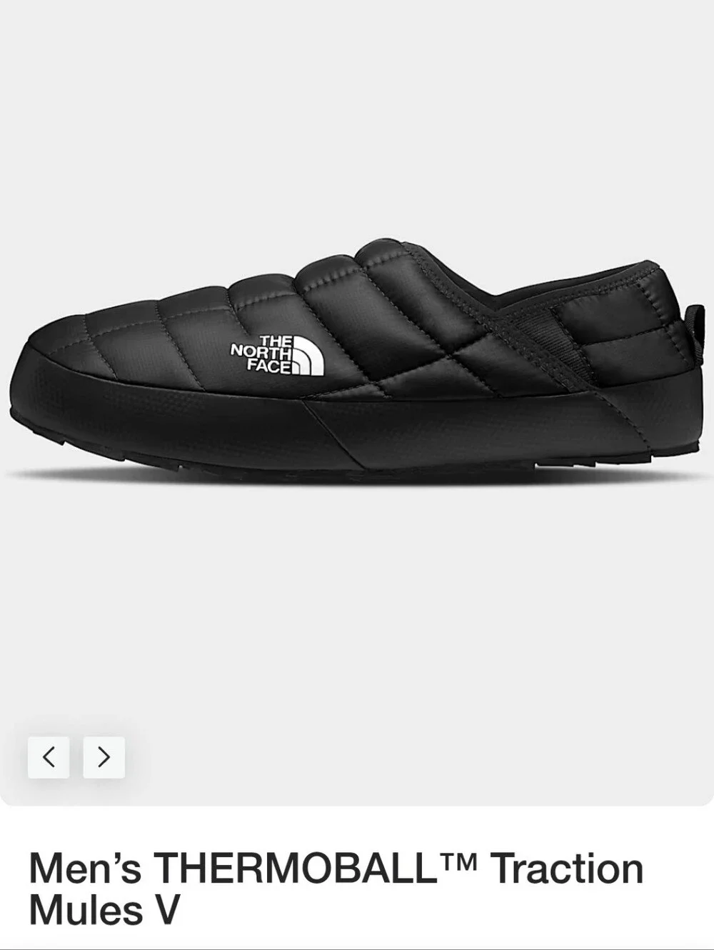 THE NORTH FACE THERMOBALL TRACTION MULE V SLIPPER IN BLACK . SZ 11. MEN'S